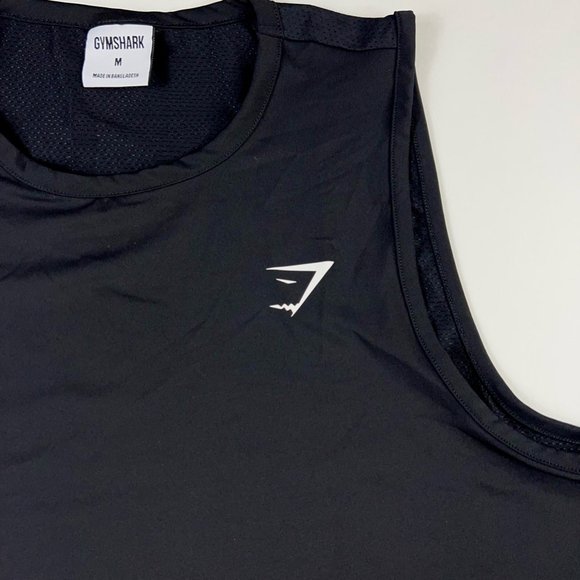 Gymshark Womens Training Crop Tank Top Black Crew Neck Mesh Back Stretch M New - Picture 5 of 10